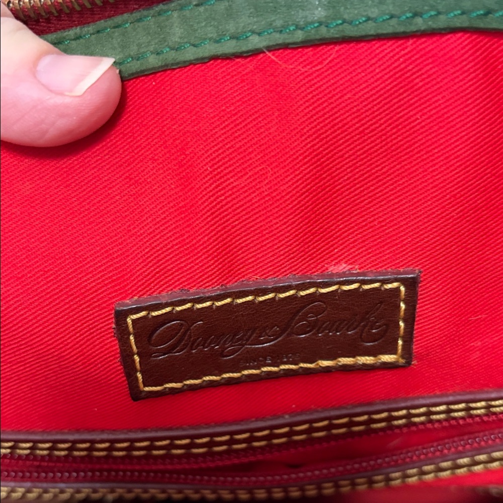 Dooney and Bourke Brown Leather Satchel Handbag with Gold Hardware - Picture 10 of 16